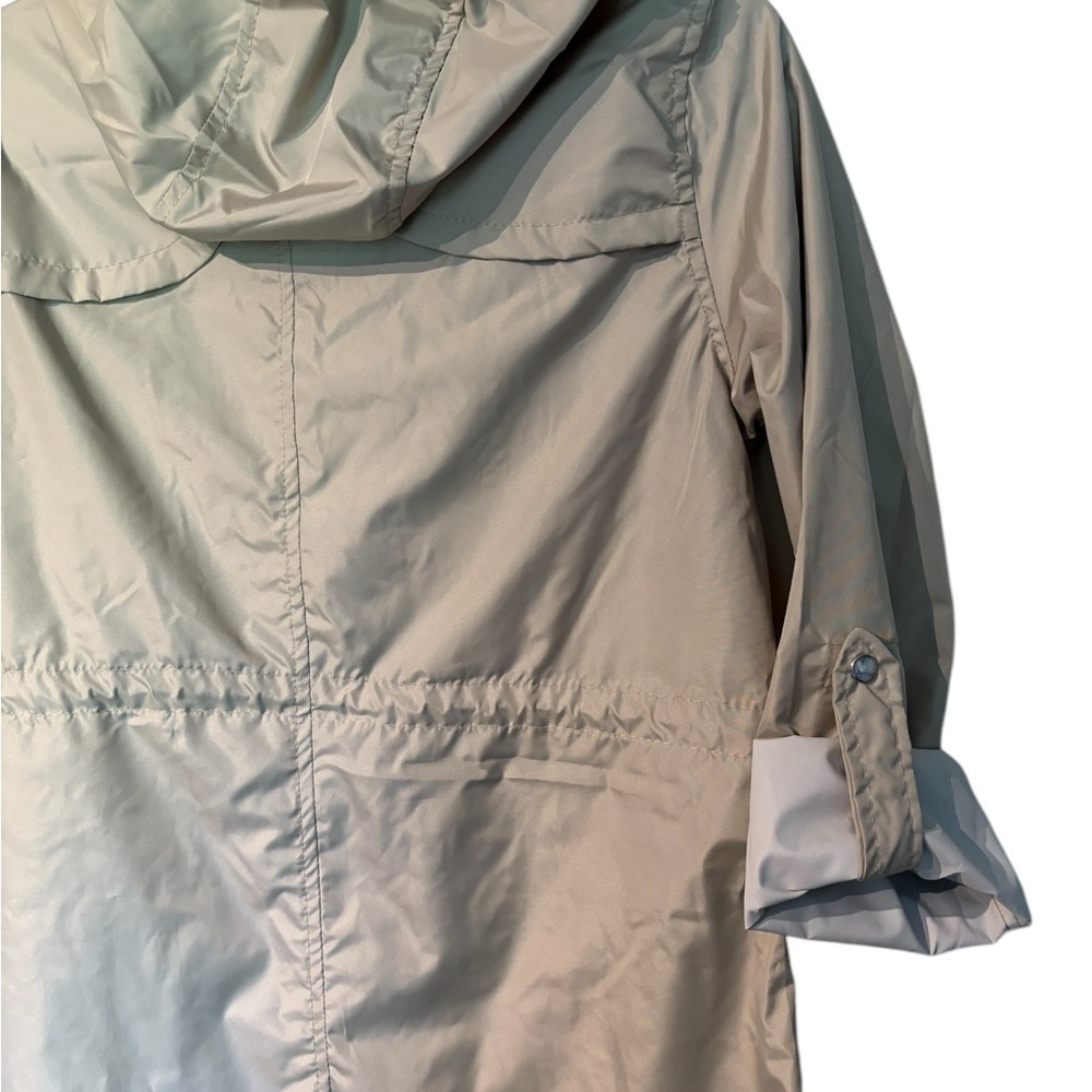 Big Chill Women's Beige Hooded Water Resist Windbreaker cinchwaist Jacket Small - Picture 5 of 16